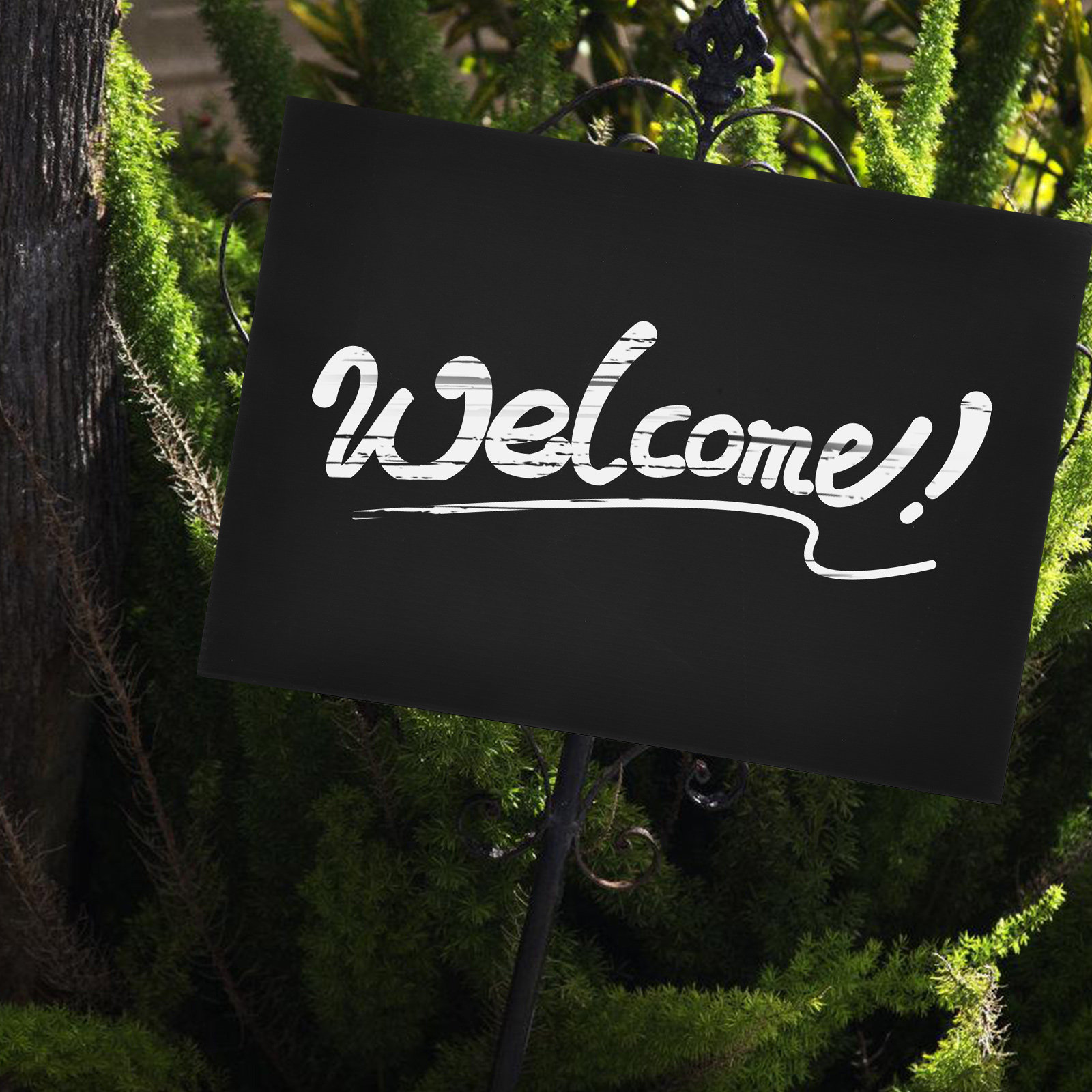 Yard Sign Blank - 2Pcs Sleek Black Blank Garden Sign